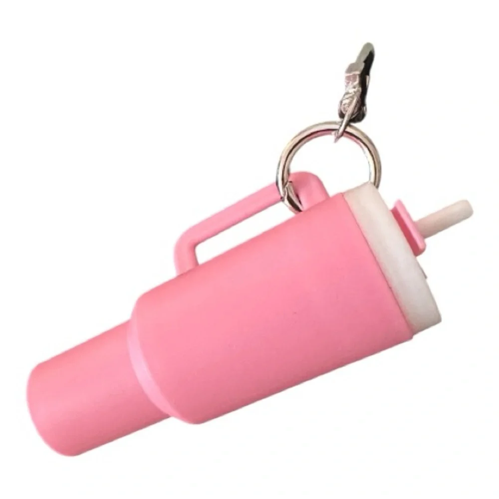 Pink Tumbler Keychain & Bag Charm Lipstick, Cash or Key Holder.‎ NWOT.